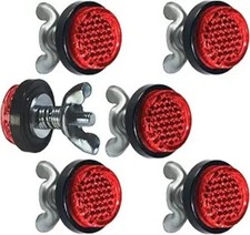 Motorcycle License Plate Bolts And Nuts With Reflector Color Red