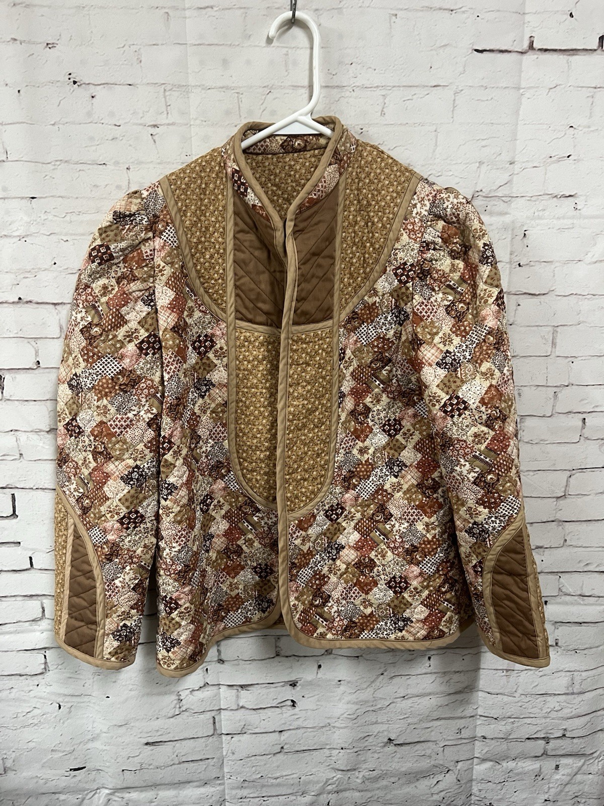 Handmade Patchwork Quilt Quilted Jacket Women XS … - image 2