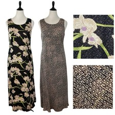 VINTAGE Sheer Empire Maxi REVERSIBLE DRESS small Floral Fairy Y2K Whimsigoth VTG