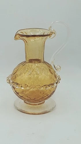 Vintage Salviati Murano Glass Gold Mini Vase/Pitcher