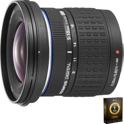 Super Wide Angle 9-18mm Zuiko Lens for Olympus D.SLR (Open Box) + Warranty Pack