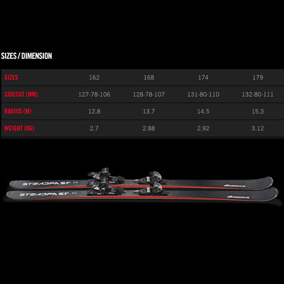 Ski Nordica Steadfast 80 CA – All-Mountain Avec Fixations TP2 11 – Tailles 168/174 Cm (Neuf, 2023)