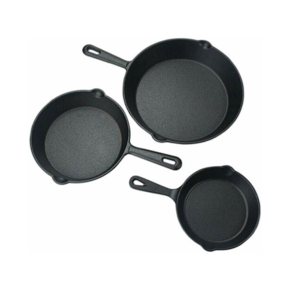 6/8/10 inch Cast Iron Skillet Frying Oven Nonstick Cooking Cookware Grill Pans eBay