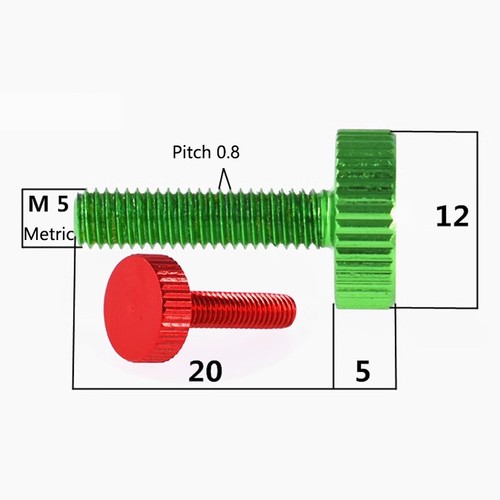 M5x20mm Aluminium Knurled Thumb Screws Flat Head Hand Grip Knob Bolts PC Case - Picture 3 of 5