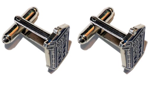 Sci Fi Time Machine Police Call Box Metal & Enamel Mens Cufflinks NEW - Picture 2 of 3