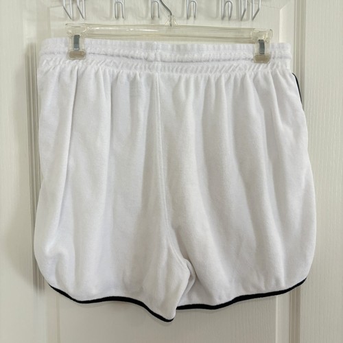 Tommy Hilfiger Sport Terry Logo Shorts Side Stripe Drawstring White Size XL - Picture 3 of 5