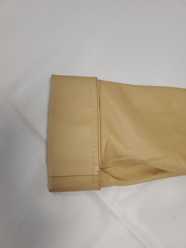 Vintage Retro Brownstone Studio langer Leder abnehmbarer Pelzkragen Mantel Größe M - Bild 5 von 24