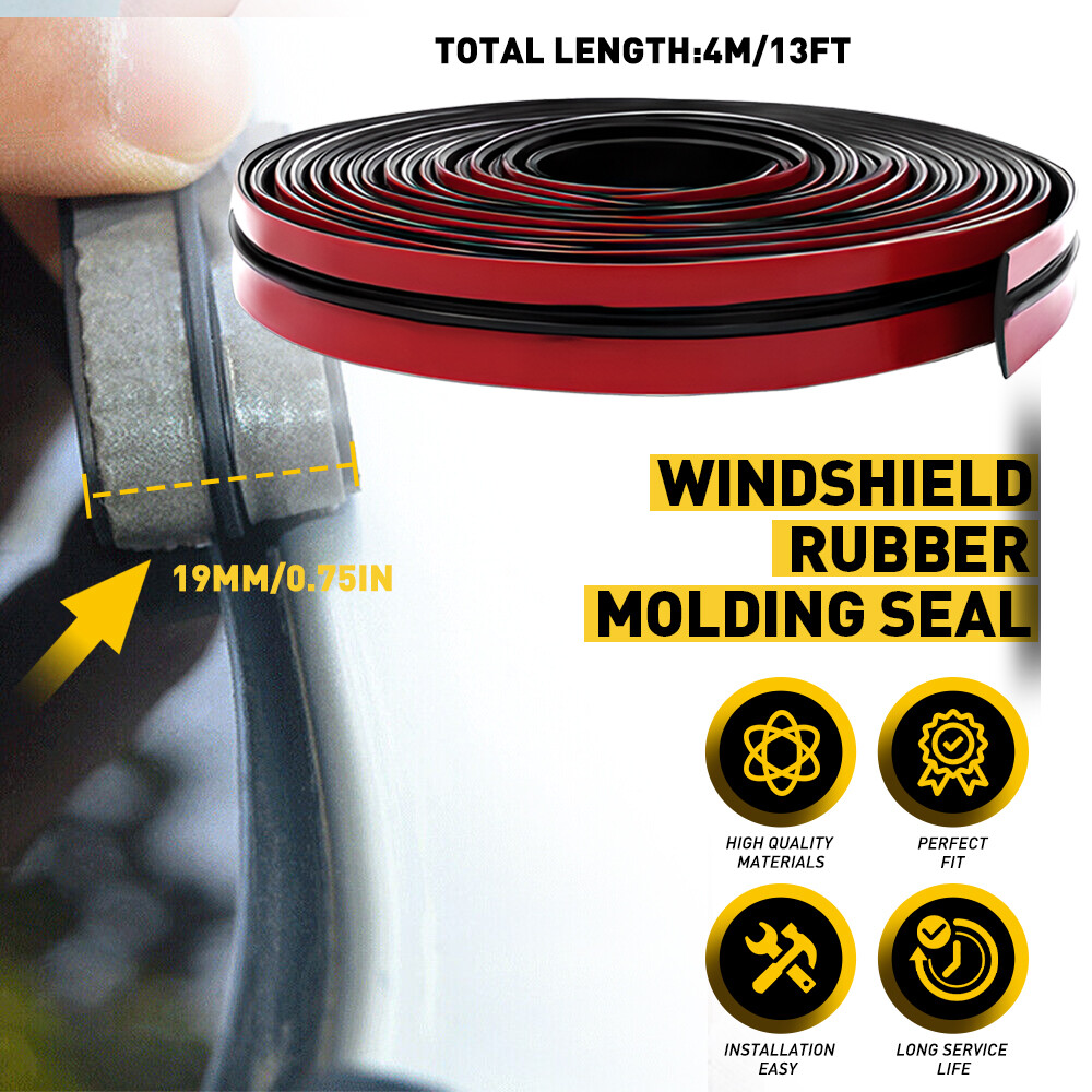 4M Car Windshield Roof Seal Noise Insulation Rubber Strip Sticker Accessories US