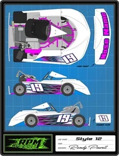 RACING GO KART WRAP WITH FRONT AND REAR NUMBERS, graphics, decals, wraps-Style12