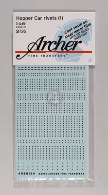 Archer S-Scale (1/64) Hopper Car (Railroad Freight) Rivet Set (Sheet 1) AR88124