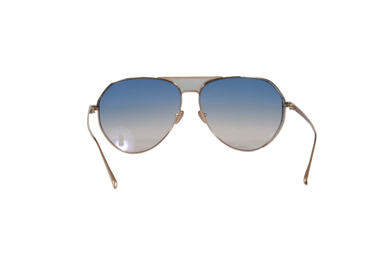 Linda Farrow Women Matheson Aviator Sunglasses Silver Blue Shield