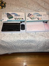 TWO Mouse And Keyboard Kit / His And Hers 1 Black, 1 Pink And White.
