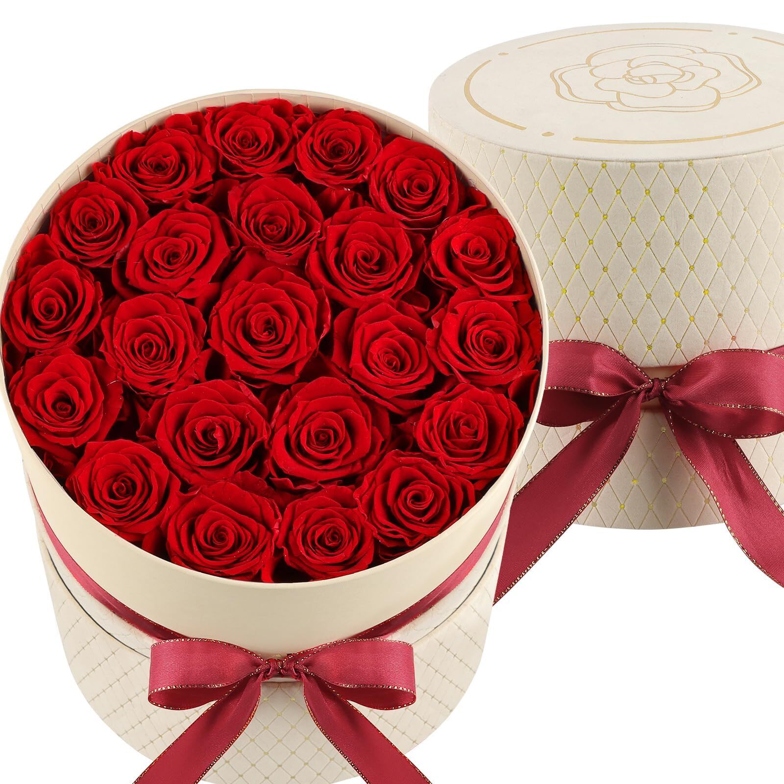 22 Pcs Fresh Forever Roses in A Box for Valentine's Day, Preserved Roses That...