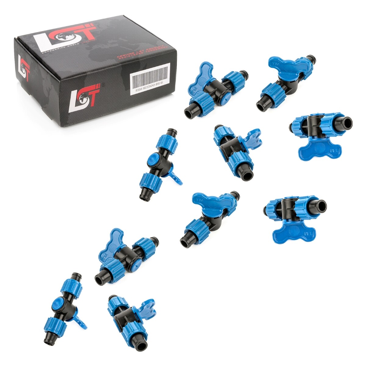 10x Shut-off Valve Connector Irrigation System Hose Coupling Ø 17x17 mm
