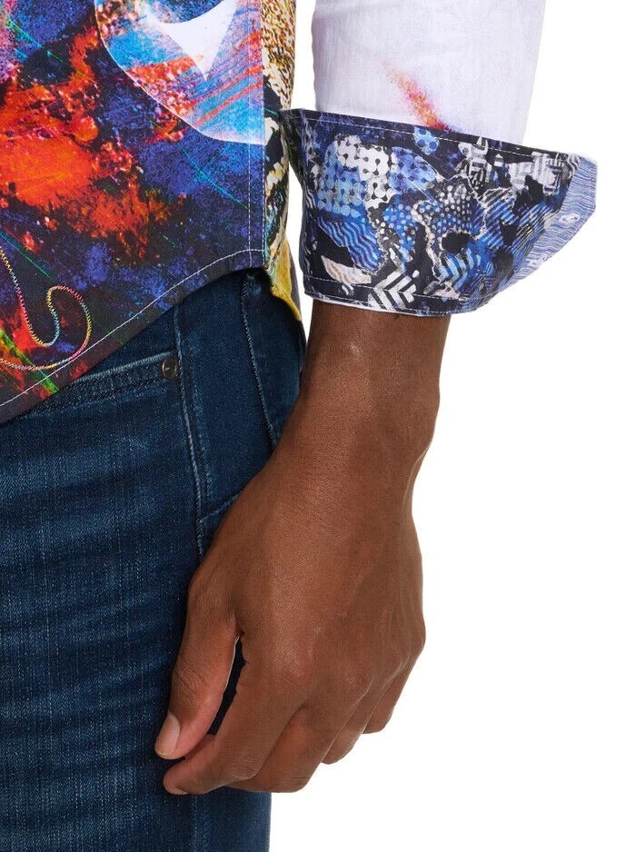 Robert Graham Men's Barstow Embroidered Long Sleeve Shirt Classic Fit Size S eBay