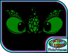 Toothless How to Train Dragon Eyes N Vinyl Sticker Wall Art Poster Car Van Movie