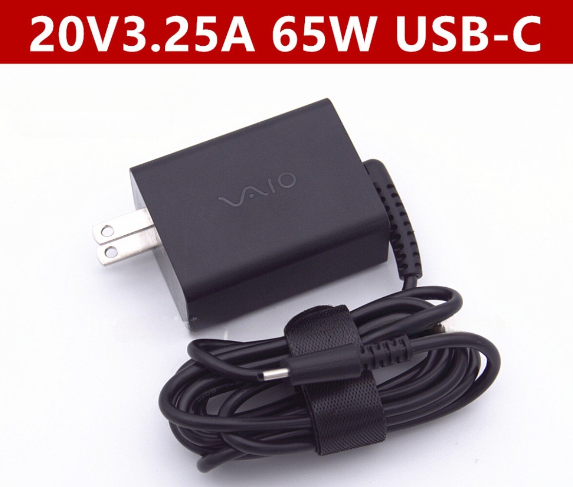 Genuine 65W 20V 3.25A USB-C Power Adapter Charger for Sony VAIO