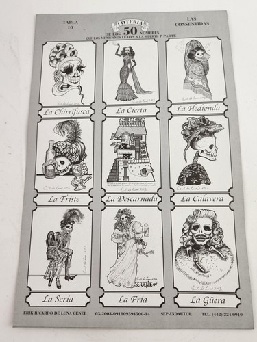 Loteria 50 Names Mexicans Have Given Death Art Cards Sugar Skulls Erik de Luna - Picture 11 of 16