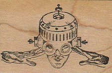 Space Cadet 2 3/4 x 2" Rubber Stamp, Space Face Stamp