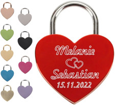 LIEBESSCHLOSS GRAVIERT MIT WUNSCHGRAVUR HERZ WUNSCHTEXT VALENTINSTAG GESCHENK