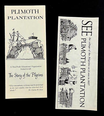 1960s Plimoth Plymouth Plantation Pilgrim Village MA Vintage Travel Brochure Map