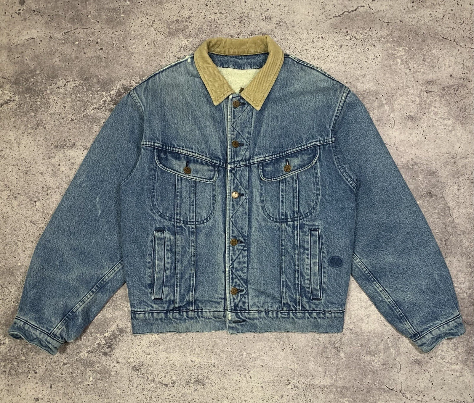 Giacca sherpa jeans denim blu uomo Valentino vintage made in Italy taglia 39 M L