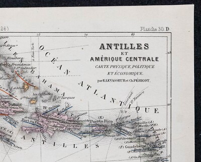1874 - Carte du Brésil, Paraguay et Uruguay - Levasseur et Périgot - Amérique