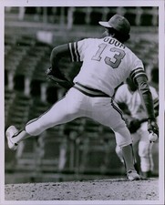 LG838 1974 Original Russ Reed Photo JOHN BLUE MOON ODOM Baseball Oakland A's
