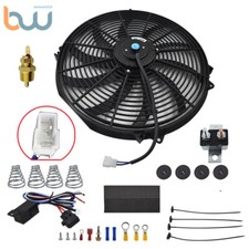 16electric Radiator Fan High 3000 Cfm Thermostat Wiring Switch Relay Kit Black