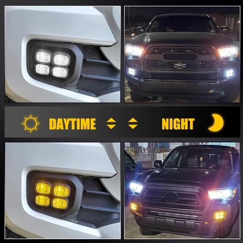 Fit 2016-2023 Toyota Tacoma SR SR5 4-Eyes DRL LED Fog lights Double Turn Signal - Bild 9 von 21