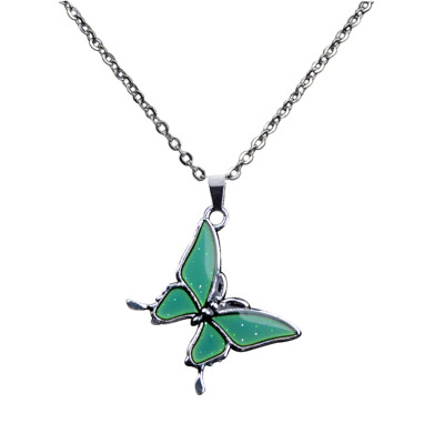 Schmetterling Stil Anhänger Kette Halskette Farbwechsel Mädchen Schmuck