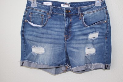Vigoss Women Light Wash Distressed Luxe Stretch Marley Size 30 Jean Shorts F