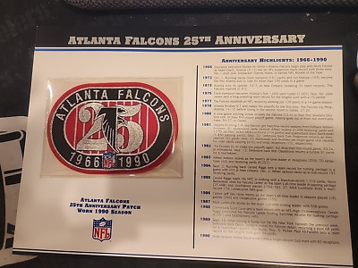 WILLABEE WARD ATLANTA FALCONS NFL GAME WORN 25TH ANNIVERSARY PATCH 1990