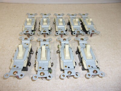 NEW  Lot of 9 Beige Toggle Wall Light Switches 15A 12VAC  *FREE SHIPPING*