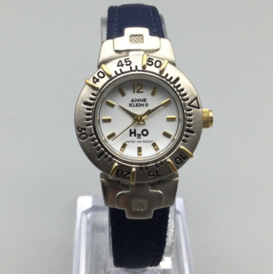 Anne Klein Watch Women 26mm Silver Gold Tone Blue Canvas  display picture 2