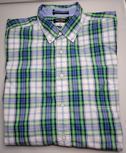 Chemise Homme Nautica à Carreaux Rouge - Taille L, Coupe Slim Et Manches Longues
