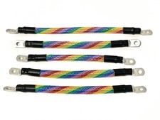 EZGO TXT Golf Cart Car 48Volt 2G RAINBOW BRAIDED Battery Cables 94 UP 4-17 1-7