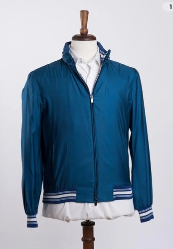 Kiton Spring Summer Silk Men's Bomber Jacket Coat
