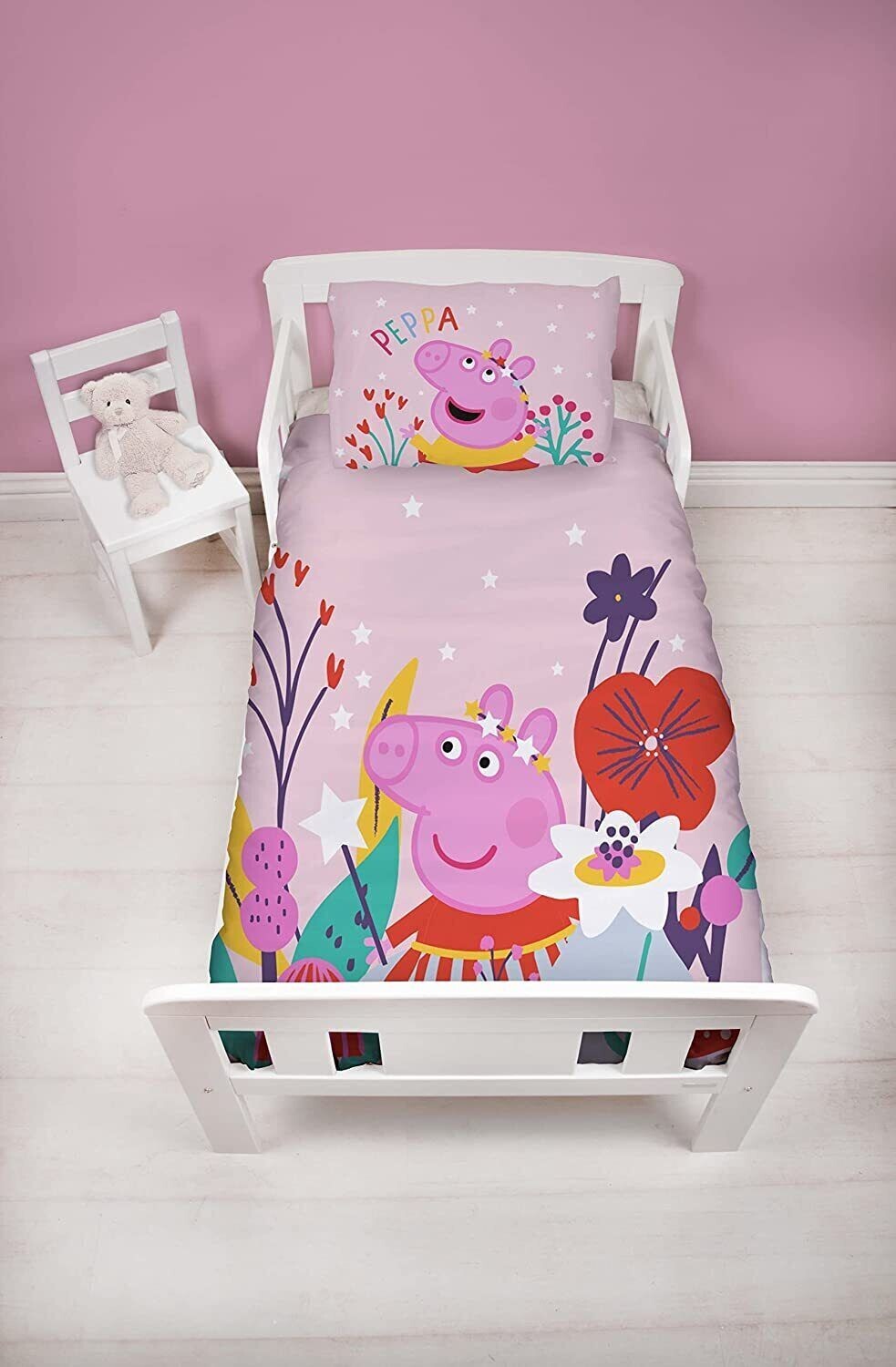 PEPPA PIG Magic Fairy Toddler Junior Cot Bed Duvet Cover Bedding Set BX