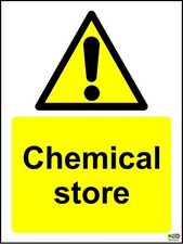 Chemical Store sign - Self Adhesive Sticker Label Sign 200mmx150mm