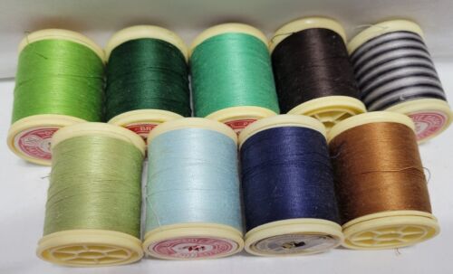 DMC Dollfus Thread Spools Cotton 50 Paris-Mulhouse Lot 9 Brillante D'Alsace READ