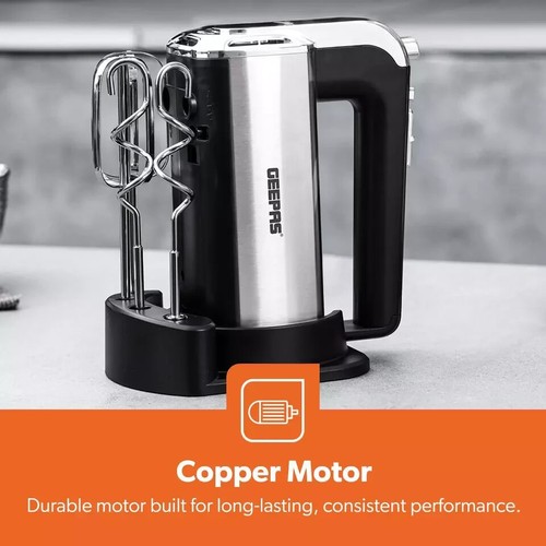 GEEPAS Electric Hand Mixer Food Mixer For Baking 5 Speed Storage Stand 400W New - Picture 6 of 8