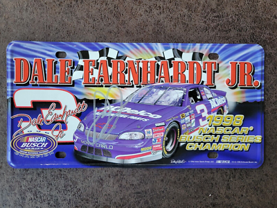 Dale Earnhardt Jr. #3 Busch Series Autographed Metal License Plate