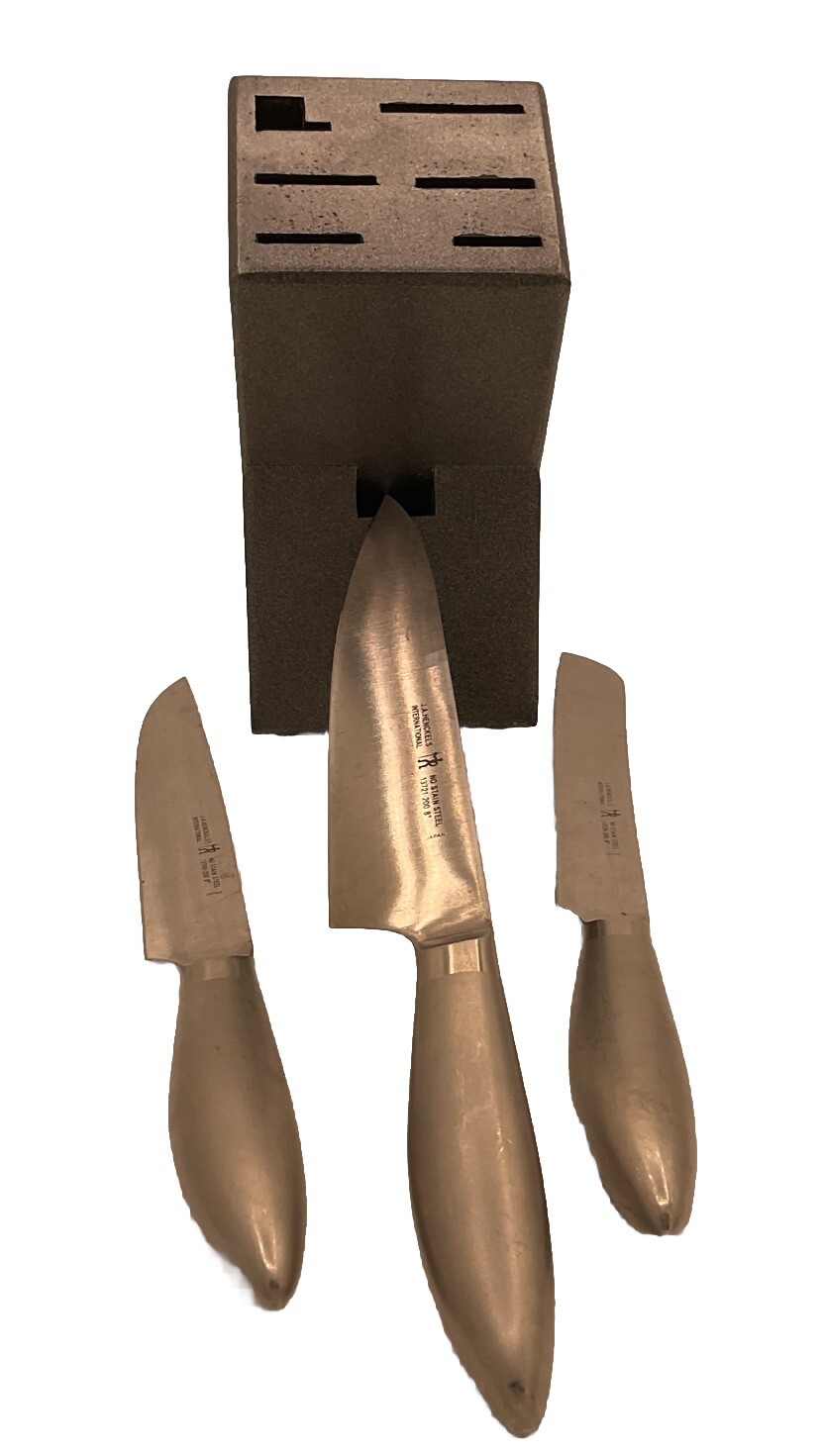 Henckels 8-Inch Knife Set with 3 Blades and 6-Hole Black Block