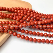 Natural Red Poppy Jasper Smooth Round Beads 4mm 6mm 8mm 10mm 12mm 15" Strand