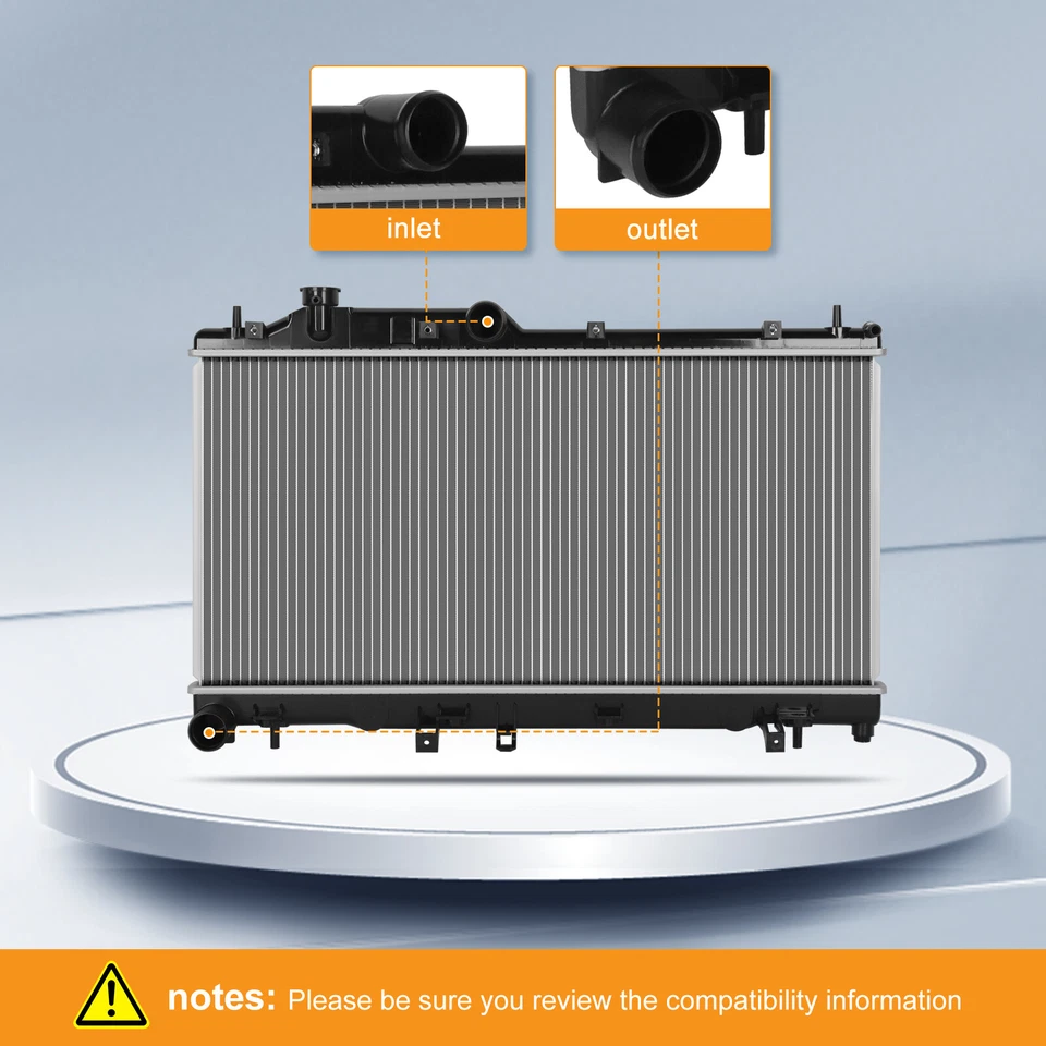 Conjunto de radiador de aluminio plateado para Subaru Impreza 2008-2015 4 puertas 2,0 L 2,5 L Foto 2 de 4