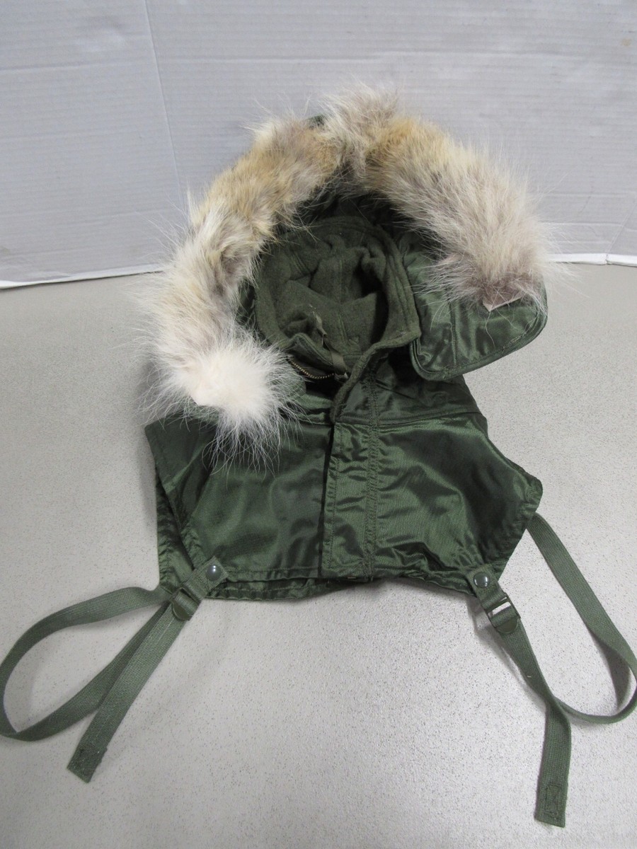 USN Extreme Cold Weather Shore Hood A1 Real Fur Vietnam Era 1968