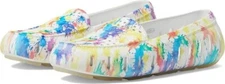 LN Floafers Posh Driver Loafers Sz 7 White Multicolor Paint Splatter Slip On 