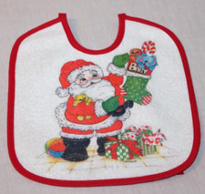 NEW LUV N' CARE BABY VINTAGE TUFF TERRY CHRISTMAS BIB