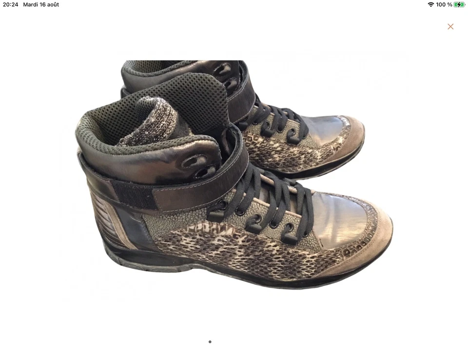 Superbe baskets gris Roberto Cavalli 42 Tbe authentique  - Photo 1/4